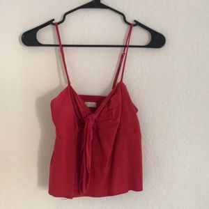 Red front tie top